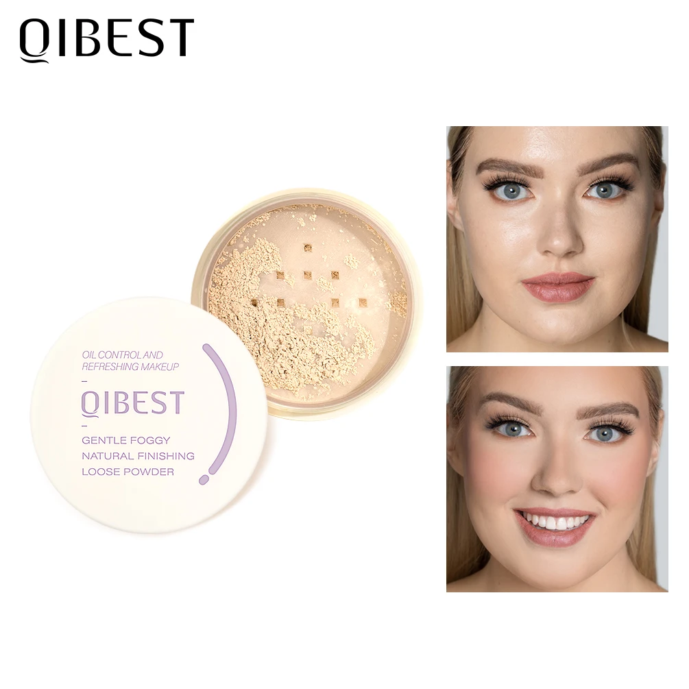 

QIBSET Face Loose Powder Full Coverage Long Lasting Loose Powder Matte Setting Finish Makeup Oil-control Mineral Foundations