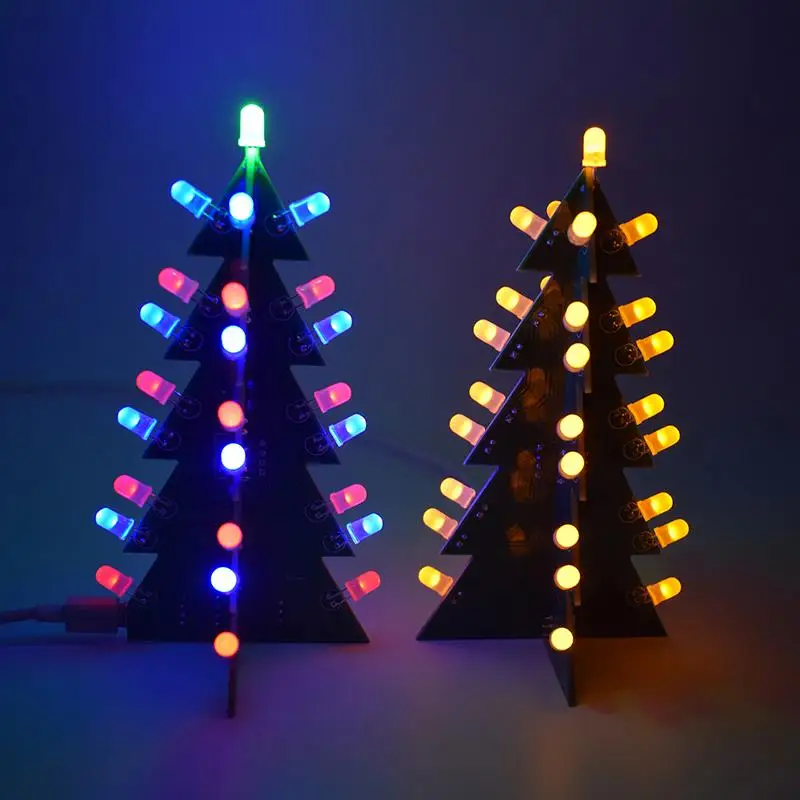 DIY Kit Рождественские елки светодиодный электронный модуль платы блока программного управления Красный Зеленый флэш-светильник электронный костюм украшение праздника