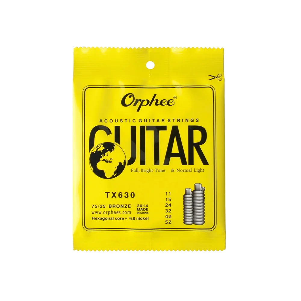 011 TX630 Orphee Струны для акустической гитары 011-052 дюймов из высокоуглеродистой стали шестиугольные струны из сплава Orphee TX620 TX630 TX640 аксессуары - Цвет: 011 TX630