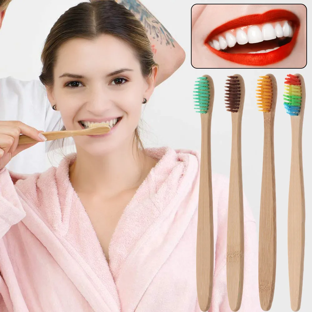 

1Pcs Protable Soft Bristle Eco Friendly Bamboo Toothbrush Teeth Protector Wood Handle Travel Tooth Brush Dental Oral Care Tools