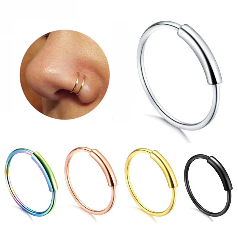 Кольцо для носа U-образной формы имитация пирсинга из акрила и нержавеющей стали
