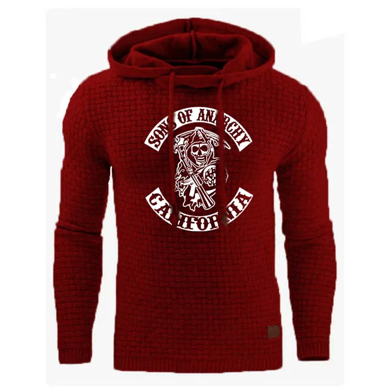 Мужская толстовка с капюшоном SOA Sons of анархии принтом черепа спортивная одежда