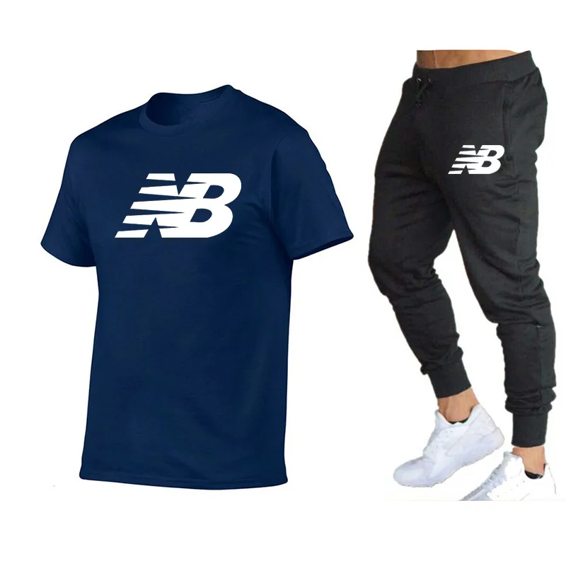 

2021 Summer T-Shirt and Pant Two-Piece Men's Casual Sportswear popular logo Men's Summer Leisure Sets T-Shirt+Pants Two Pieces