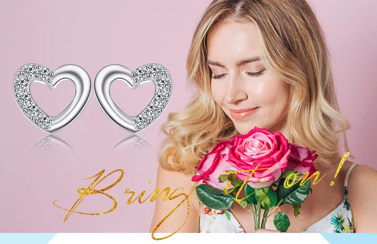 Jewelrypalace сердце любовь круглый фианит Серьги-гвоздики для Для женщин реальные 925 стерлингового серебра романтическая Обручение Красивые ювелирные изделия