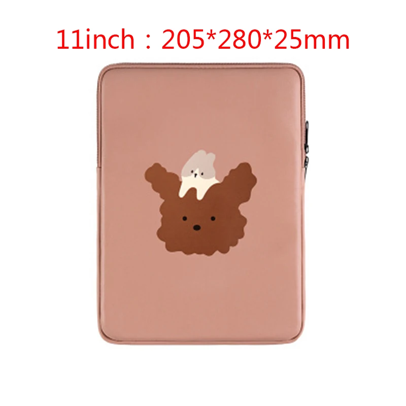 

Cute Pu Leather Waterproof Bunny Dog Protective Sleeve Liner Bag Tablet Case Cartoon 9.7 11 12.9 13Inch Bag Laptop Sleeve Bags