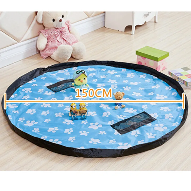 

Baby toy fast storage bag waterproof double layer Oxford cloth storage bag portable beam mouth building block finishing toy mat