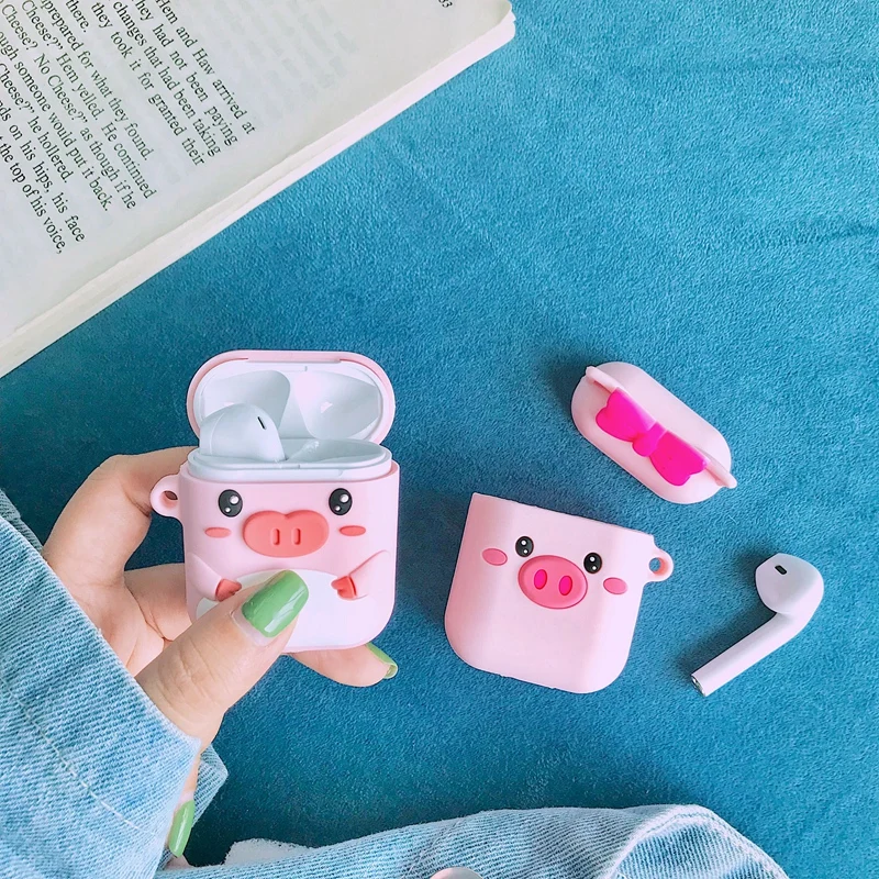 Чехол для наушников AirPods с милым мультяшным рисунком Bluetooth беспроводная