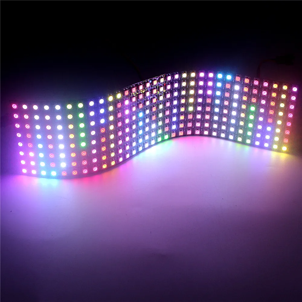 8*8 16*16 8*32 Pixels WS2812 Digital Flexible LED Programmed Panel Screen Individually Addressable Full Color Display Board DC5V | Лампы и