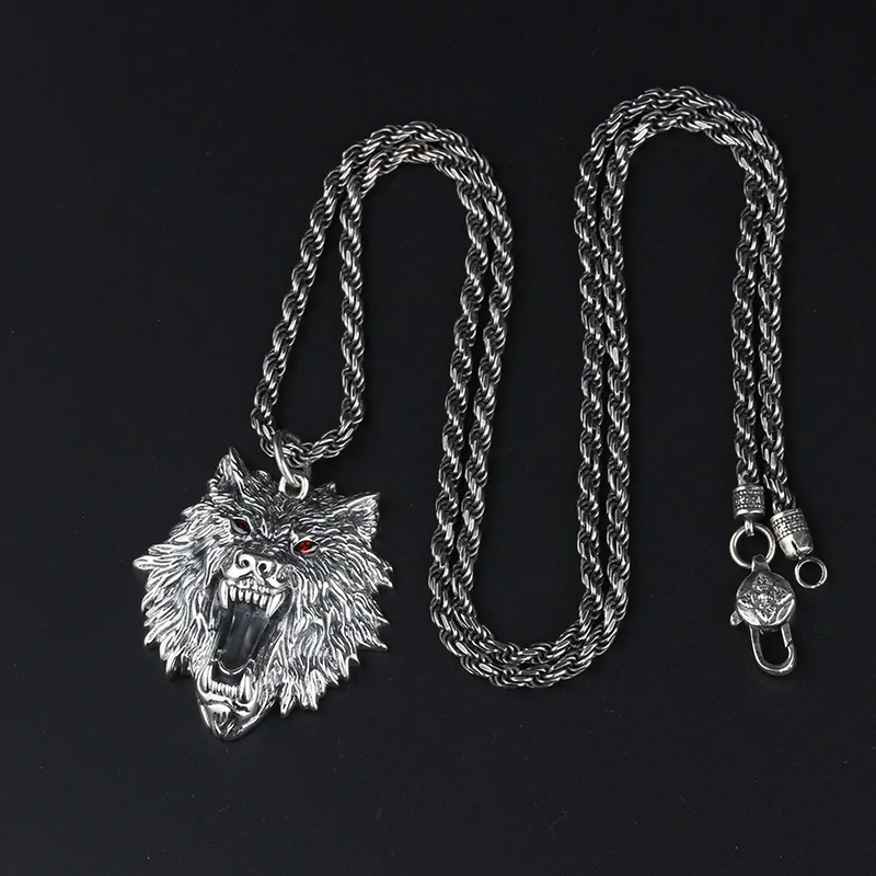 

Custom 925 Silver Wolf Head Pendant Mens Hip Hop Jewelry Divino Nino Jesus New Necklace 2020 Wholesale S925 Sweater Necklace