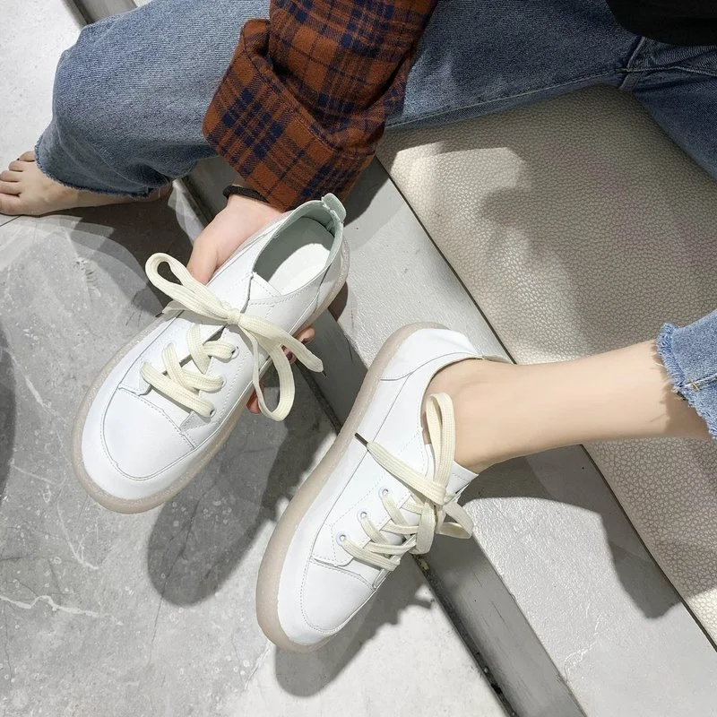 

Women's Casual Shoes 2021 Autumn New Flat-bottom White Shoes Lightweight Non-slip Sports Shoes Outdoor Comfortable Casual Shoes