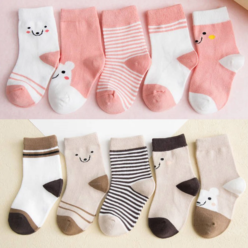 Бесплатная доставка 4 размера 5 пар/компл. для малышей носки новорожденных