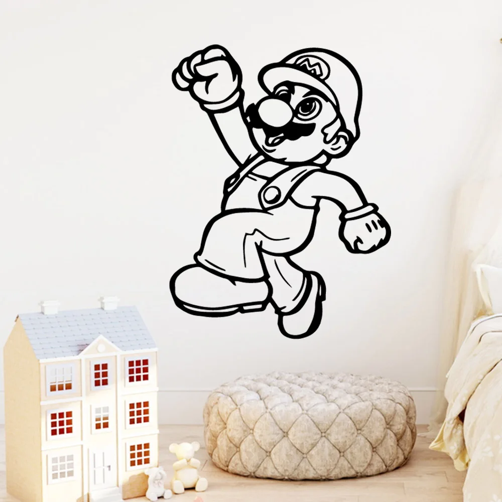 

NEW Super Mario Wall Sticker Game Removable For Kids Rooms Nursery Room Decor Home Party Decor Wallpaper