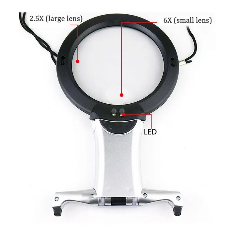 Лупа светодиодсветодиодный с подсветкой лупа для чтения без использования рук