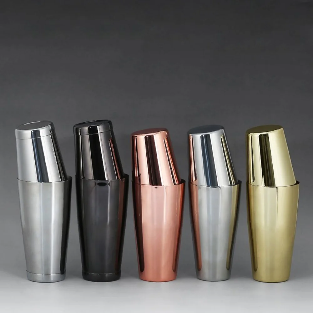 

Bar Stainless Steel Light Weight Durable Bartender Shaker Boston Copper Plating Easy Clean Professional