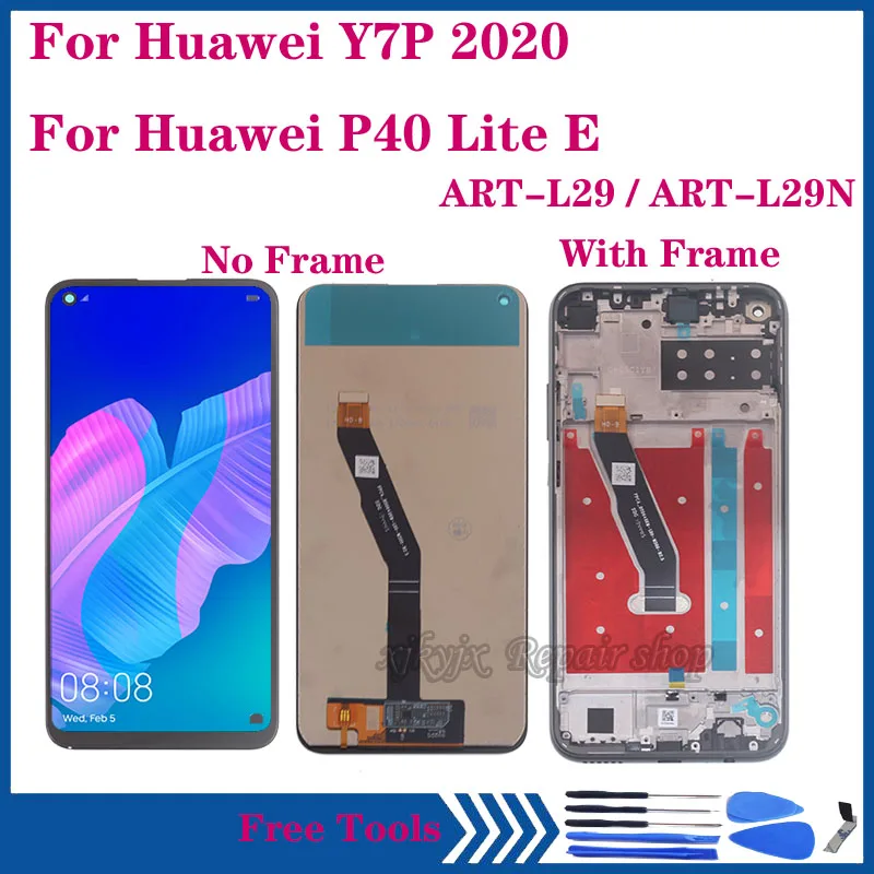 

ЖК-дисплей с сенсорным экраном и дигитайзером в сборе для Huawei P40 Lite E, 6,39 дюйма, AAA, для huawei Y7p 2020, ART L28, L29, L29N, ЖК-дисплей с рамкой