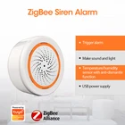 Tuya Smart Zigbee датчик температуры и влажности Встроенная сирена 3 в 1 90 дБ звуковой светильник датчик умный дом Casa Inteligente