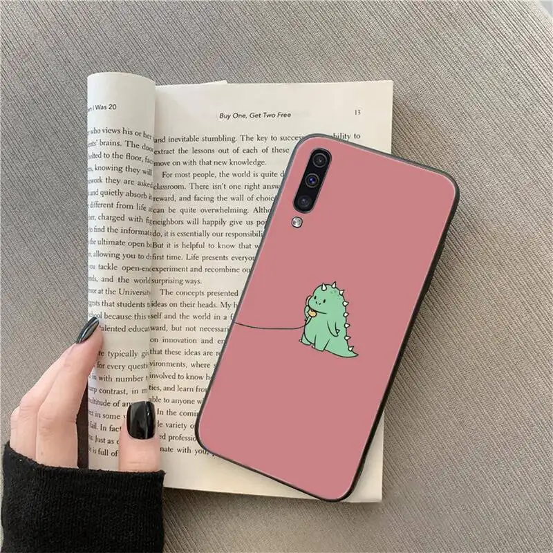 

dinosaur Cartoon Couple friends Phone Case For Samsung A51 A32 A52 A71 A50 A12 A21S S10 S20 S21 Plus Fe Ultra