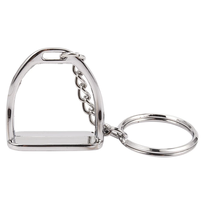 1Pcs Simple Elegant Design Western Stirrup Keychain Key Ring Hanger Tool For Men Women Bag Decoration Equestrian Equine Horse Th