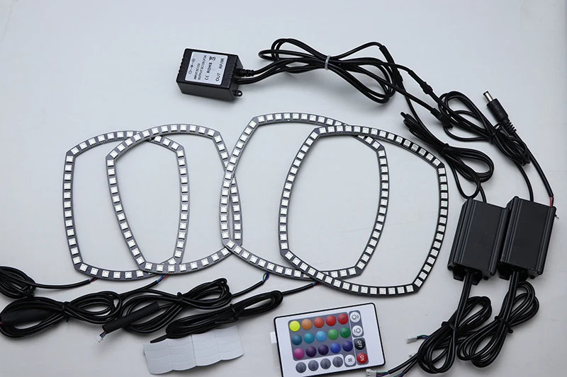 Ультра яркий 5050 SMD многоцветный RGB светодиодный набор ангельских глаз с пультом дистанционного управления для Dodge charger 2011 2012 2013 Автомобильный Стайлинг