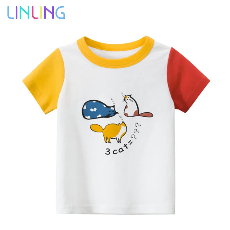 Футболка для девочек топы рубашки Детская футболка летние хлопковые футболки с