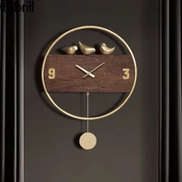 modern luxury wall clock metal wooden pendulum clocks wall home decor living room bedroom nordic silent horloge murale reloj