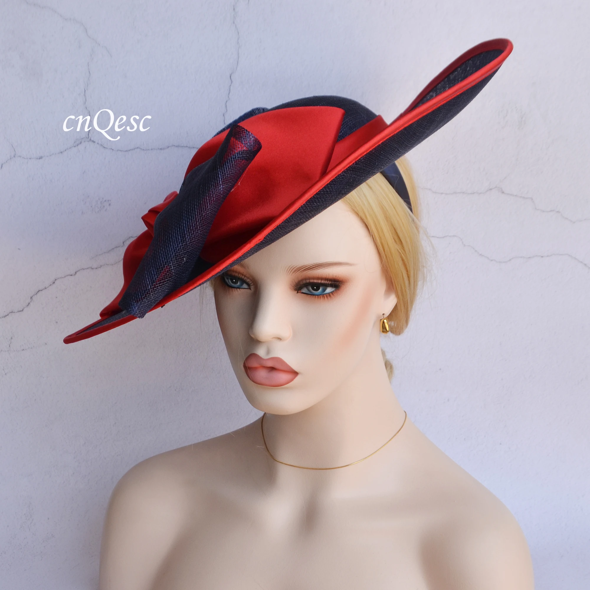 Красный/темно синий X Большой блюдце hatinator различных мероприятий шляпа свадьбная