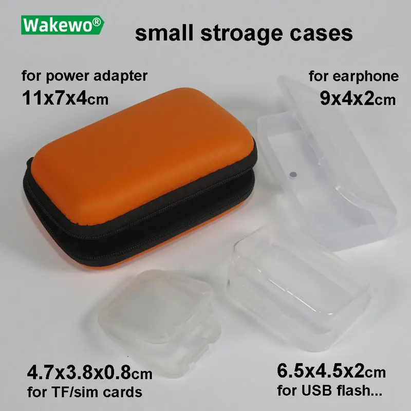 WAKEWO маленький чехол для хранения USB адаптер питания кабель памяти TF micro SD карта cas