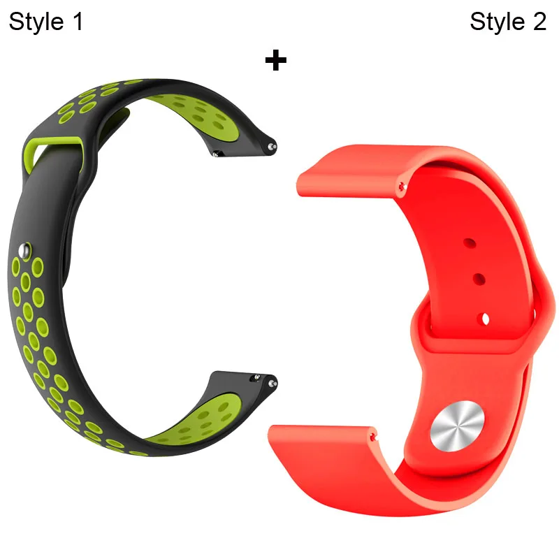 Black Green-Red Ремешок для Xiaomi Amazfit Pace Stratos GTR 47 мм для huawei GT 2 46 мм Honor Magic Dream ремешок для samsung gear S3 Galaxy 46 мм - Цвет: Black Green-Red