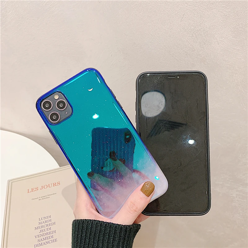 Блестящий лазерный чехол для телефона Iphone 11 Pro Max X Xr Xs 6s 7 8 Plus блестящий зеркальный