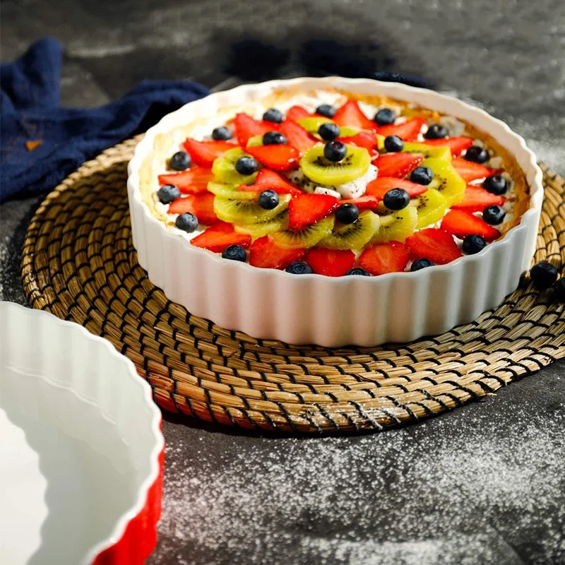 8 дюймов керамическая круглая тарелка для сыра сковорода пиццы противень выпечки