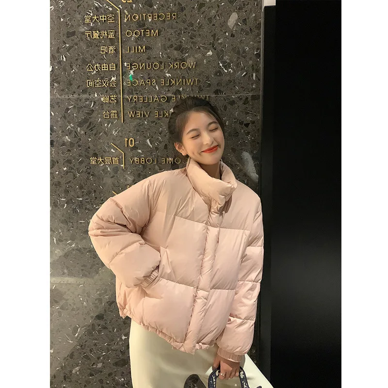 

Winter Fashion New Short Loose Short Jacket Women's Padded Jacket Thicken Jacket Pocket European and American Style Female Trend