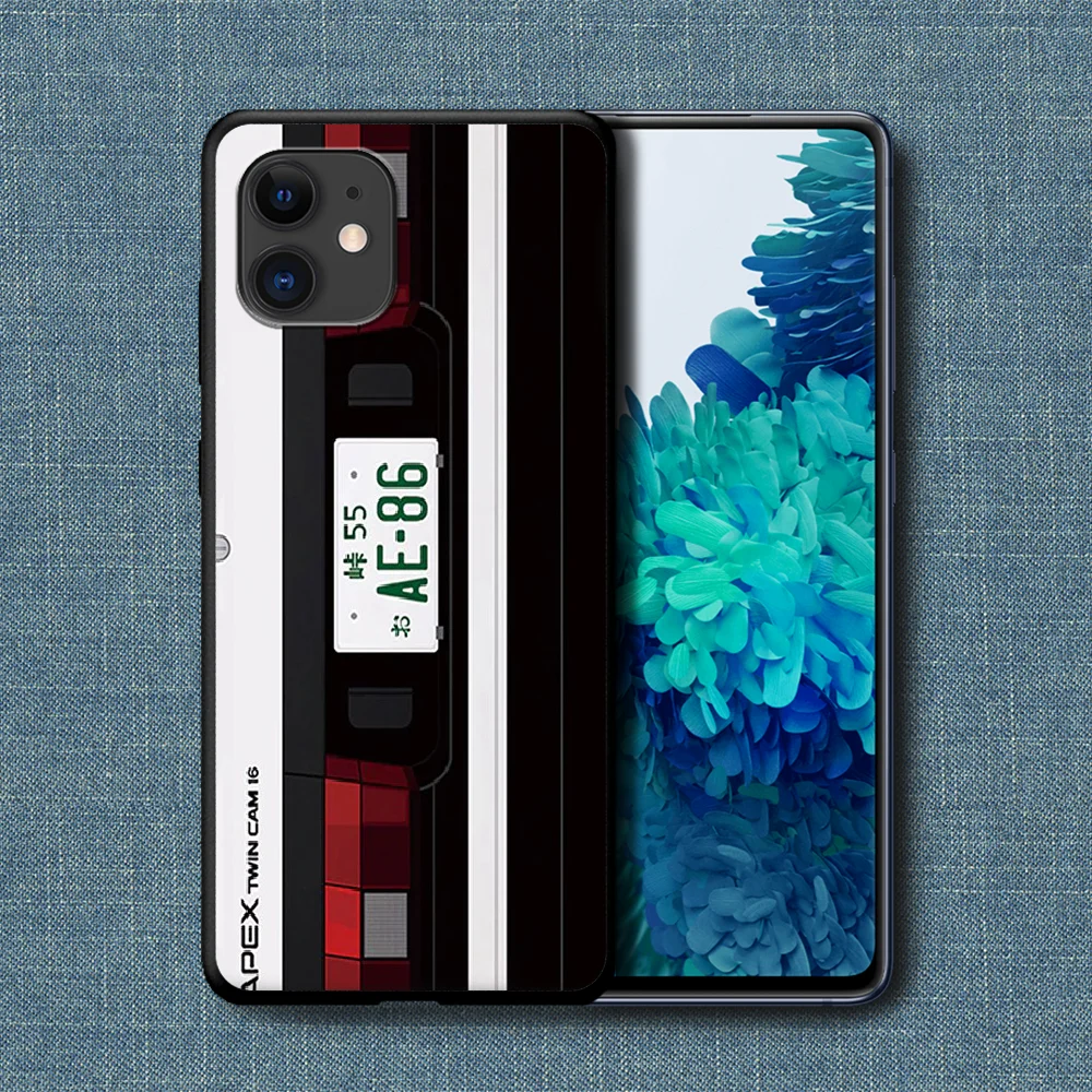 

Anime Initial D AE86 Phone Case For iPhone 4 4s 5 5S SE 5C 6 6S 7 8 Plus X XS XR 11 12 Mini Pro Max 2020 black Cover Luxury Etui