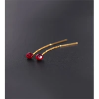 daimi faceted ruby earrings gemstones womens day genuine ran yellow 18k gold color earrings girlfriend gift