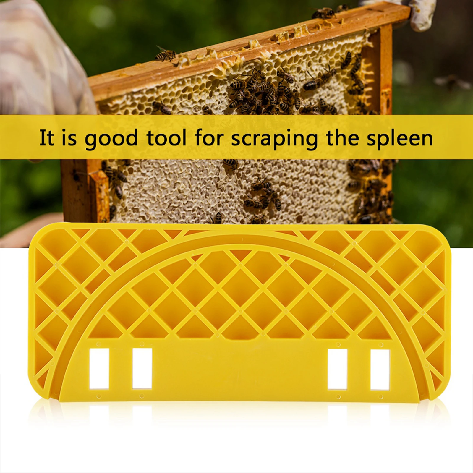 

Yellow ABS Bee Keeper Hive Scraping Tool Bee Hive Flat Equipment Honey Pail Flat Knife