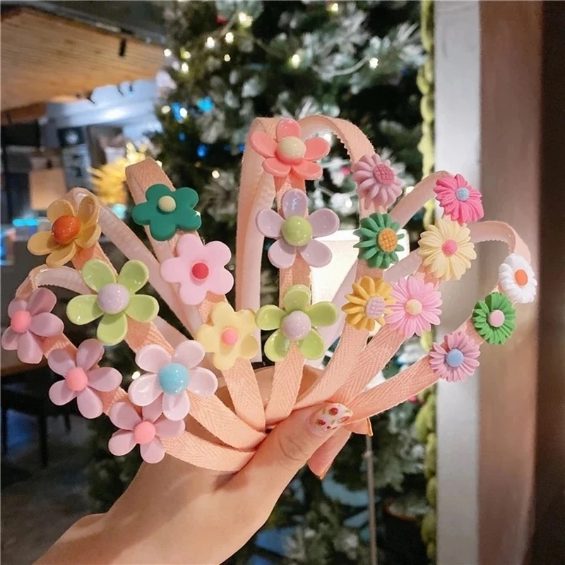 

Children's Fashion New Style Hot Sale Brand Korean Style Hair Accessories Flower Kawaii Headband Girls Pink Dress Up Hair Bands