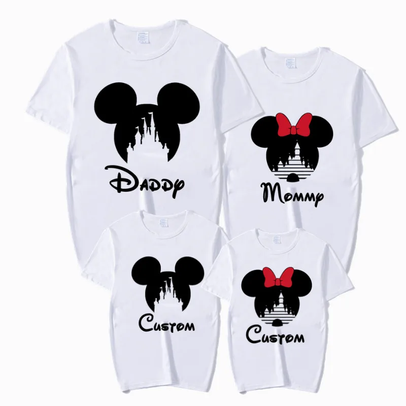 Футболки для всей семьи с изображением мышки одинаковые комплекты принтом