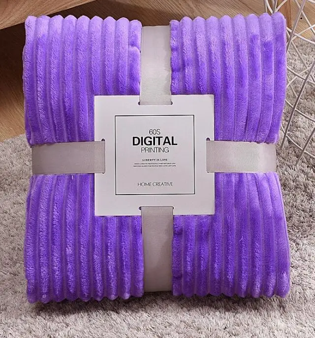 purple 10 однотонных цветов бархатное одеяло Элегантные зимние постельные принадлежности мягкие покрывала синий серый диван-шезлонг одеяла - Цвет: purple