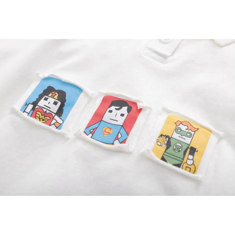 

Women's Cartoon Appliques T Shirts Short Sleeve Turndown Collar Cotton T Shirt 2020 Spring Femme Harajuku Tops Tees MERRY PRETTY