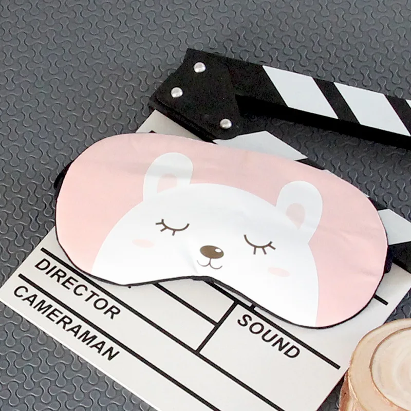 Шелковая маска для глаз Симпатичная хлопковая мультяшная сна отдыха повязка на