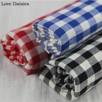 rayoncottonlinen red blue black yarn dyed lattice check fabrics thin for summer apparel blouse dress handwork scarf textile