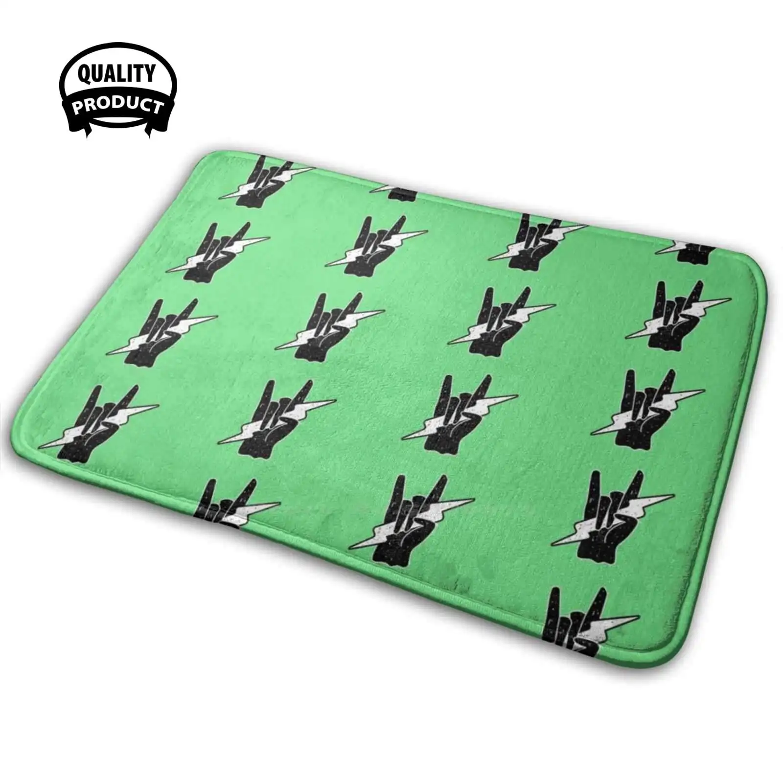 Rock And Roll 3D Household Goods Mat Rug Carpet Cushion Rol Music Motley Grunge Heavytrending Best Selling Logo | Дом и сад