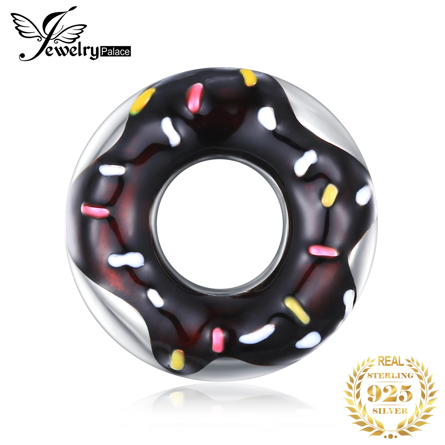 JewelryPalace 925 пробы серебро многоцветный эмаль пончик шоколадный Шарм Бусины Fit
