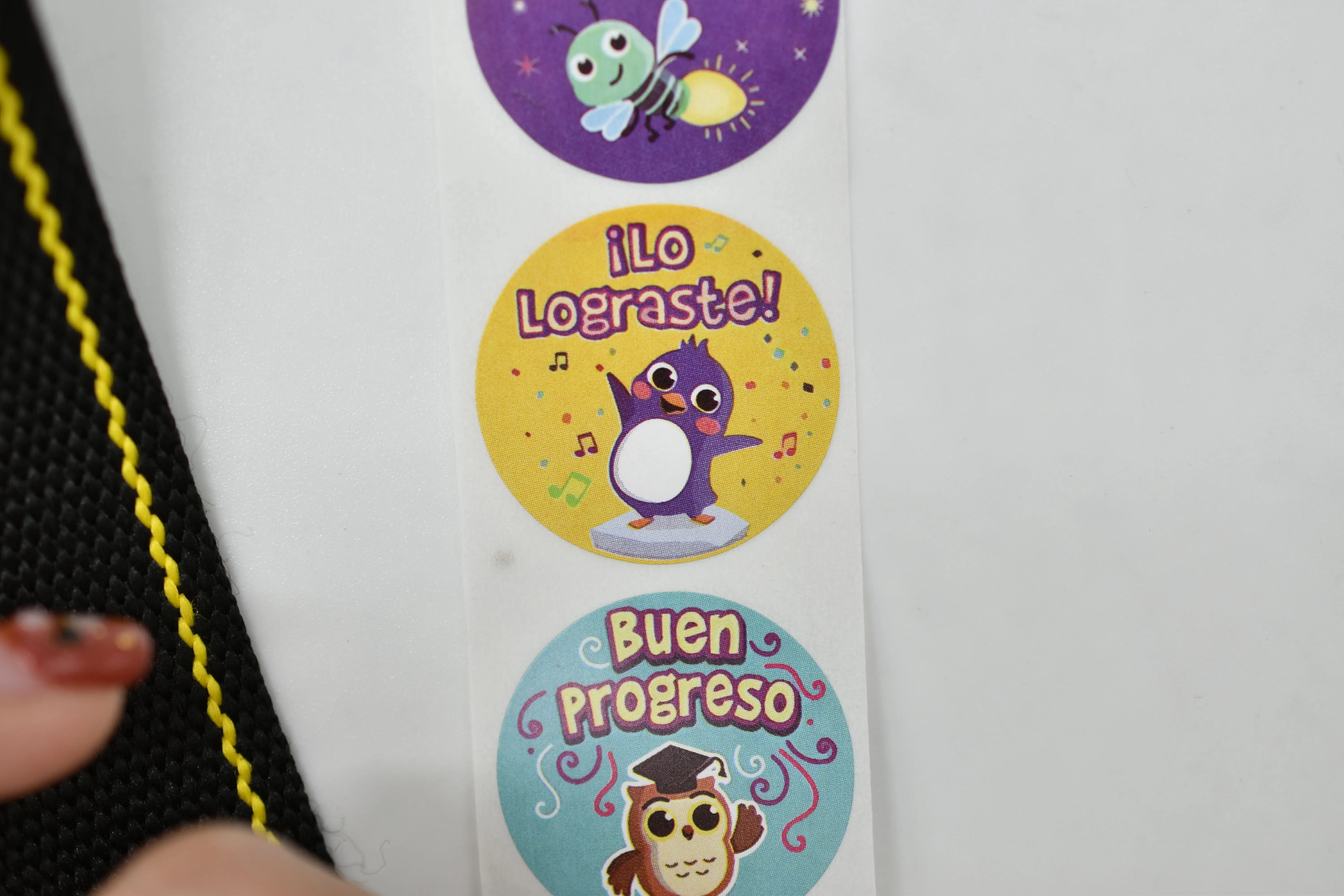 Rollo de pegatinas de animales para ni&ntilde;os, 1 pulgada, bonitas etiquetas de sello con palabras en espa&ntilde;ol para adolescentes, juguetes de regalo, pegatinas de dibujos animados, 500 Uds.-5