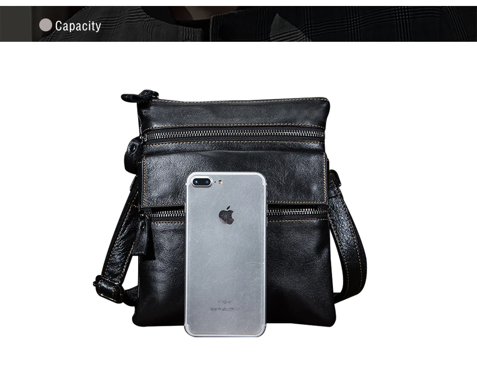 Thick Crazy Horse Leather Male Vintage School Messenger bag Design Satchel Book Cross-body Shoulder bag 8