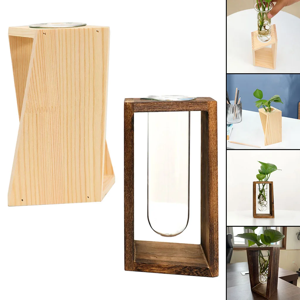 Деревянный стенд гидропоники ваза с пробиркой стойки рабочего украшения для