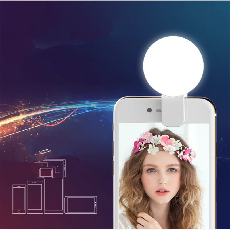 Супер тонкий Мини Q Selfie Ring Light портативная светодиодная вспышка USB Клип Мобильный