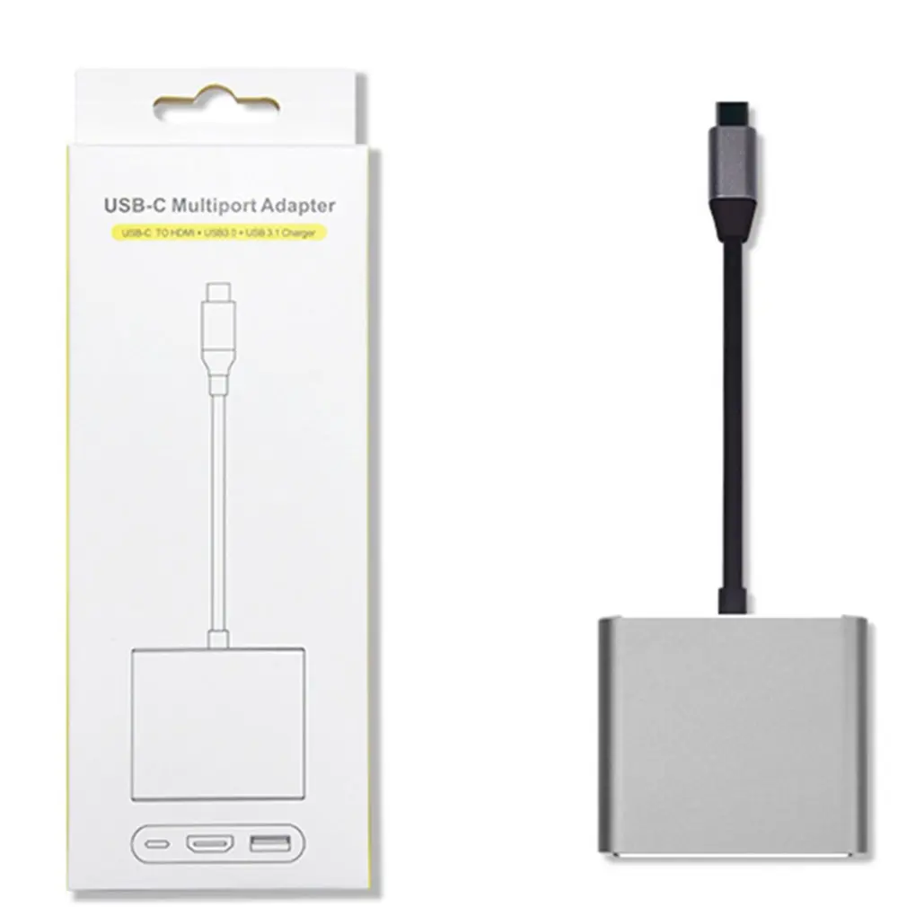 Адаптер преобразователь Usb c HDMI Type Hdmi 3 в 1 1080p 4k Uhd для Ноутбуки мобильные