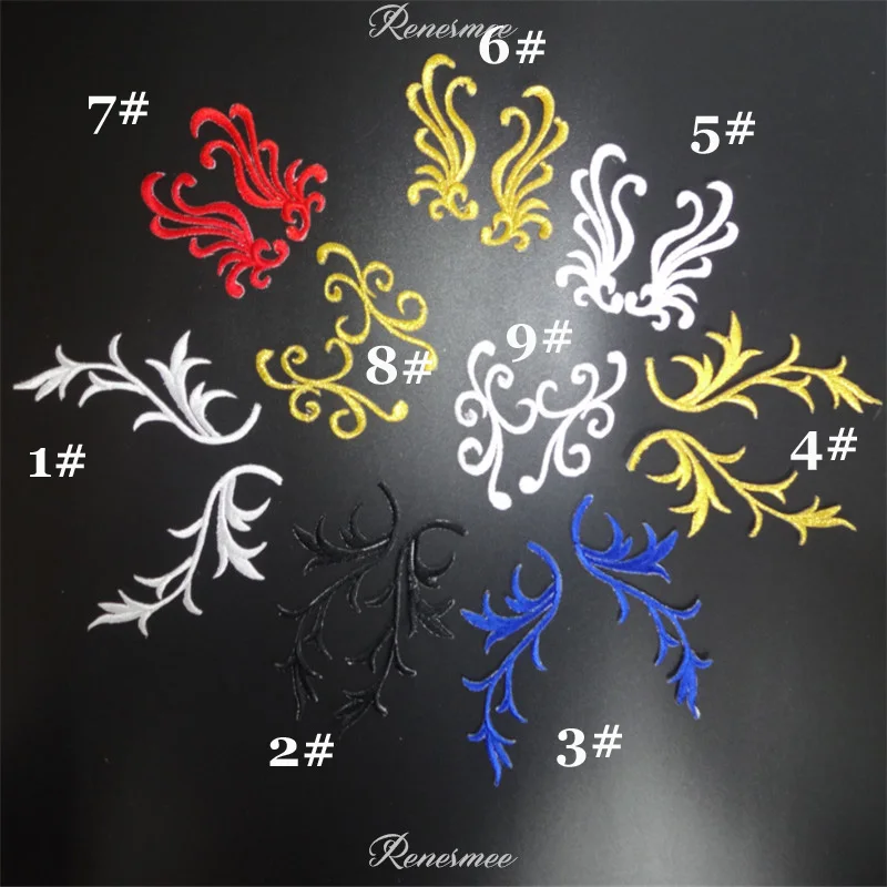 5 пар золотого/серебряного цвета европейская романтическая Аппликация одежда