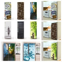digital license plate refrigerator sticker door stickers wardrobe wallpaper fridge door cover waterproof vinyl renew art decals