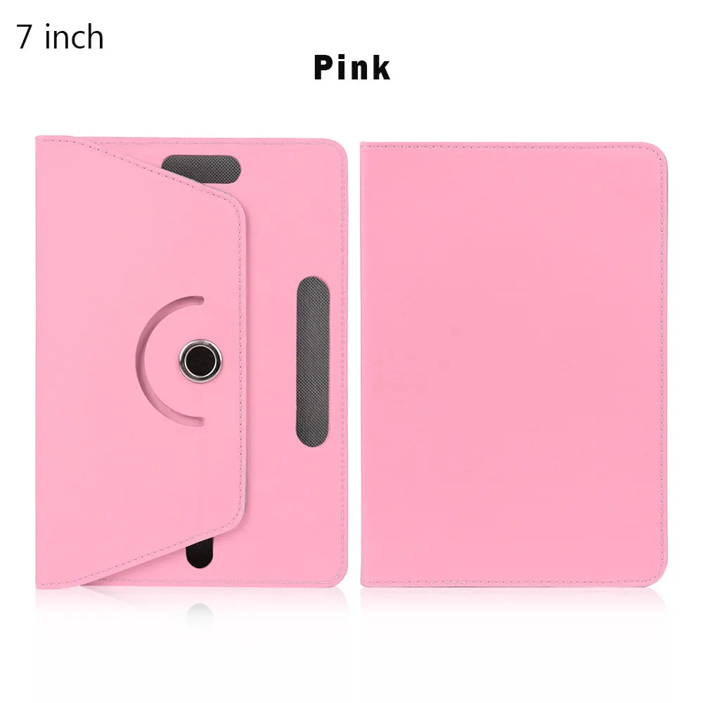 360 Degree Rotating Universal Tablet Case PU Leather Cover For Samsung Galaxy Tab 7 8 9 10.1 inch Android Tablet PC - Цвет: 7 inch pink